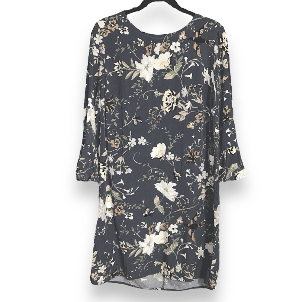 Old Navy | Floral Print Dress with Birds and Butterflies - Size M